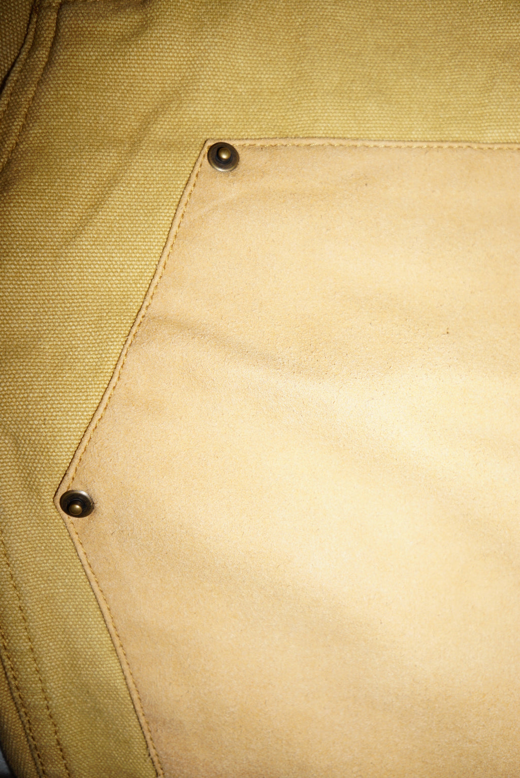 Vegan Suede Double Knee Canvas Pants Wheat Brown