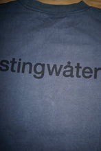 Load image into Gallery viewer, Faded metal gray long sleeve T shirt with &#39;stingwater&#39; printed on the back
