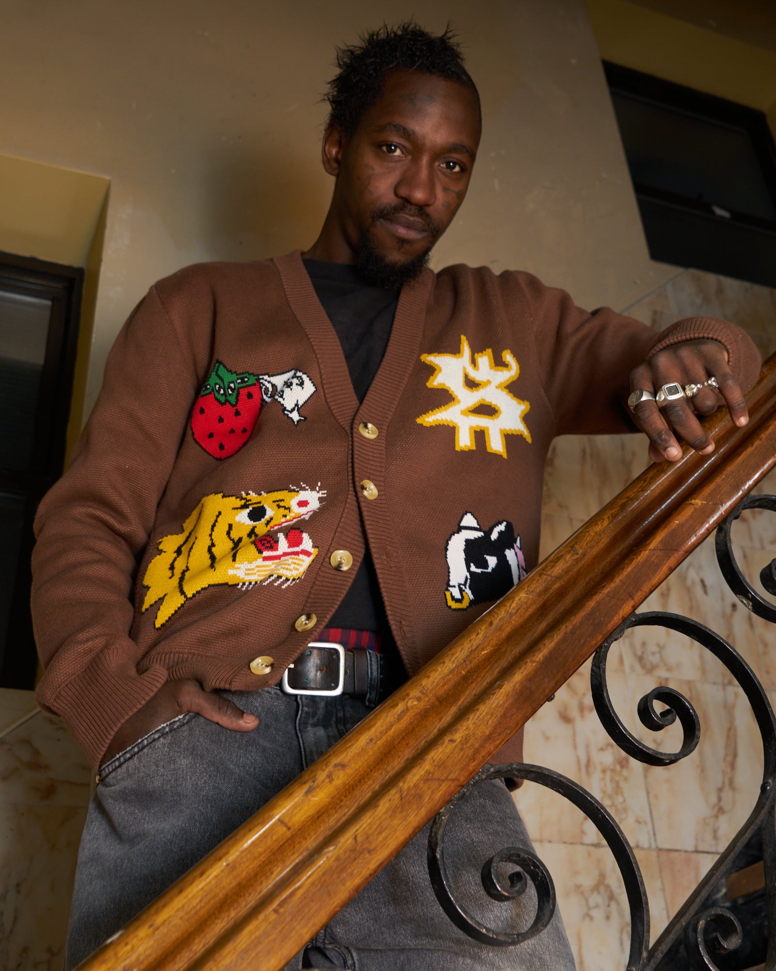 Groe Team Cardigan Sweater Brown