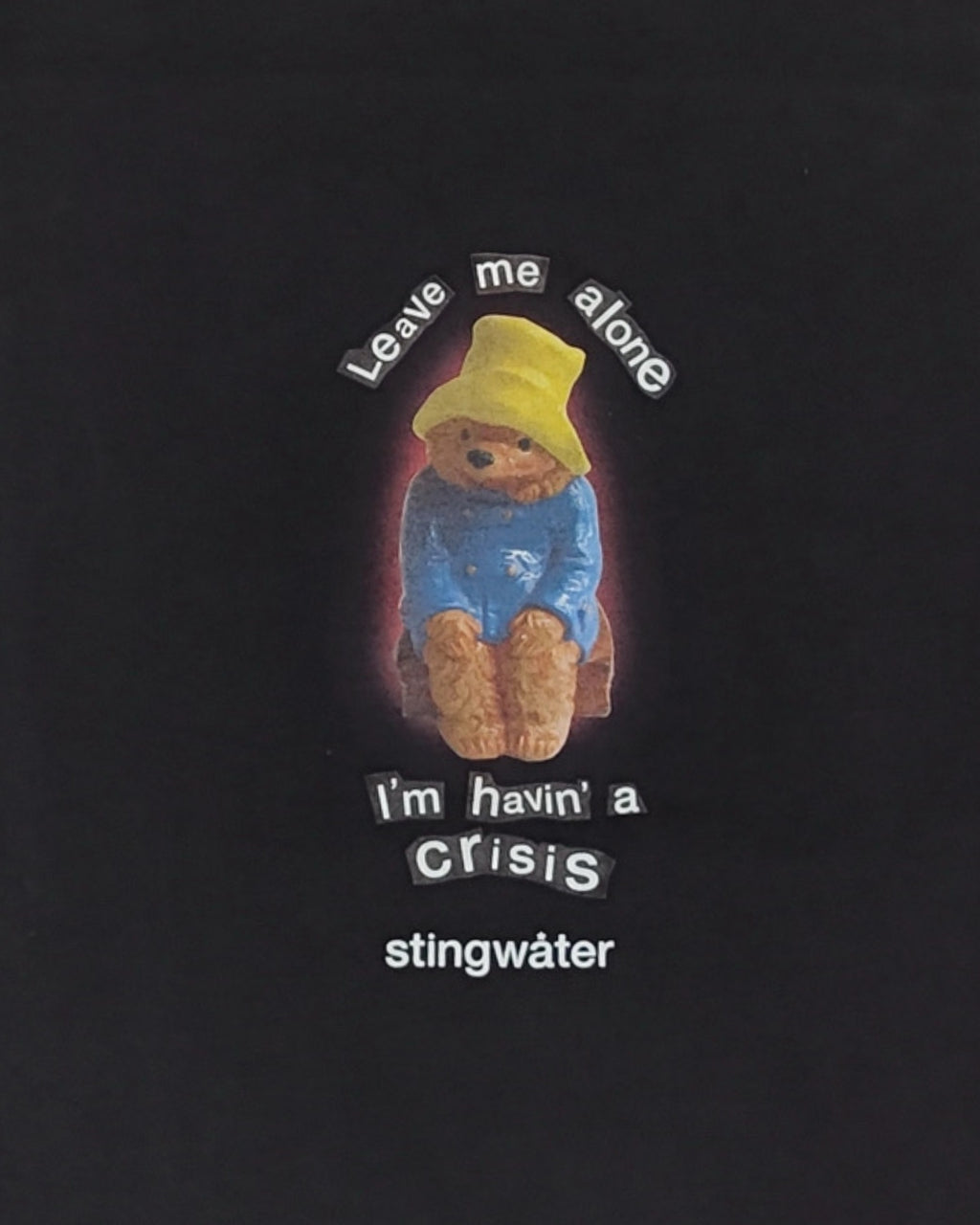 Crisis Bear T-Shirt Faded Black