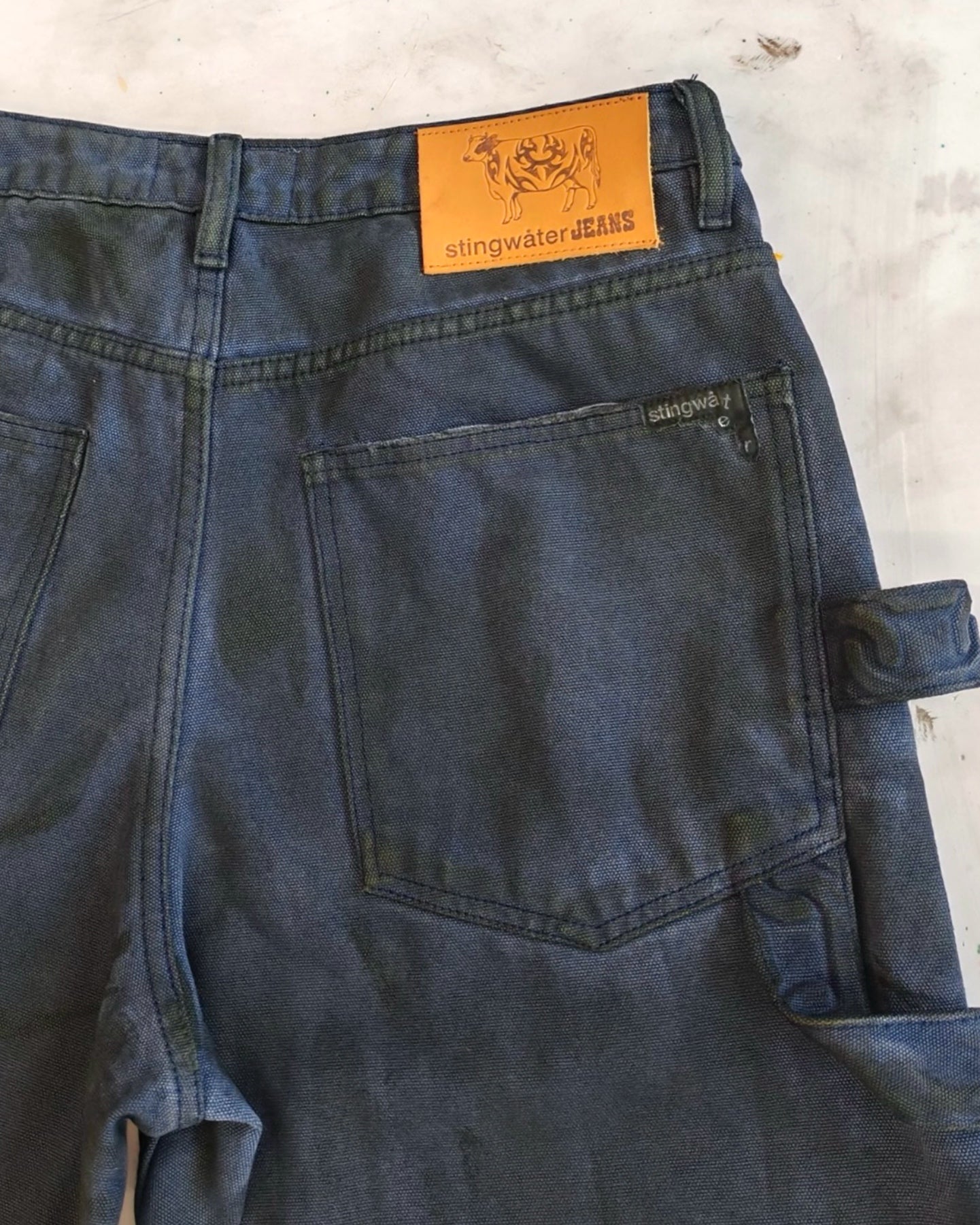 Big Groe Painted Canvas Jeans Off Black