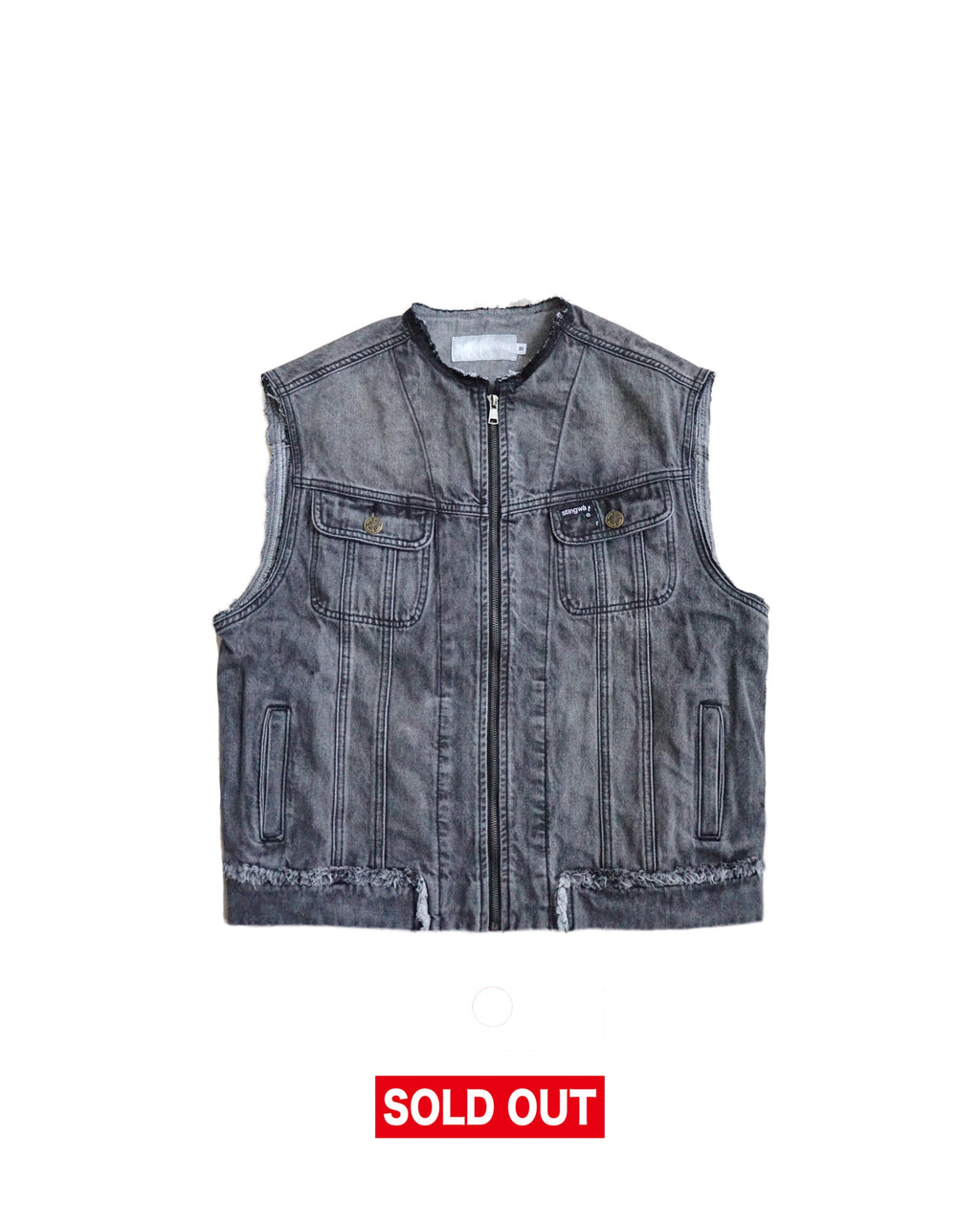 Moto Denim Vest Unchained Acid Black