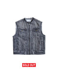 Moto Denim Vest Unchained Acid Black