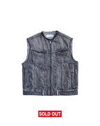 Moto Denim Vest Unchained Acid Black