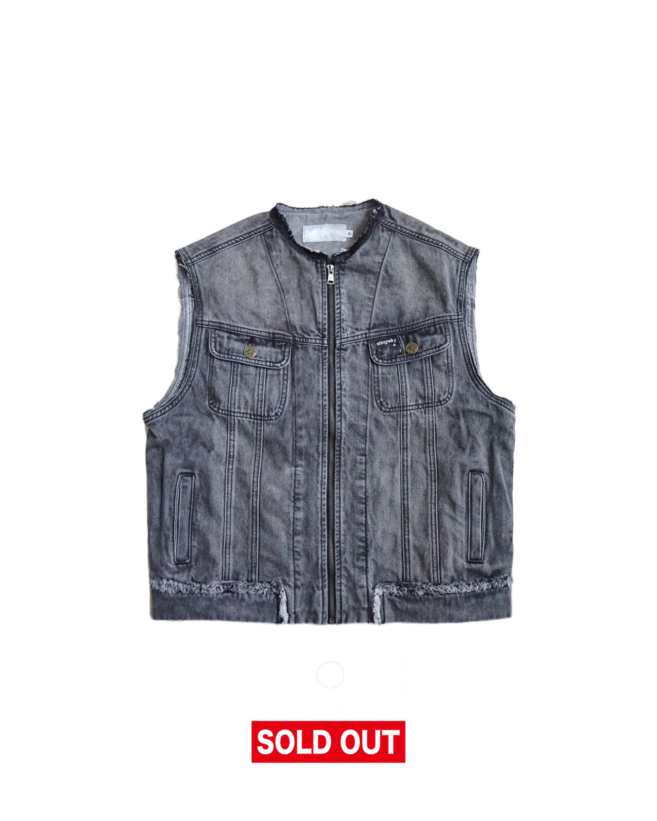 Moto Denim Vest Unchained Acid Black