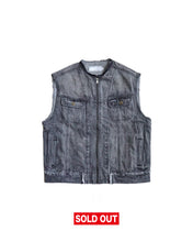 Load image into Gallery viewer, Moto Denim Vest Unchained Acid Black
