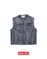 Moto Denim Vest Unchained Acid Black