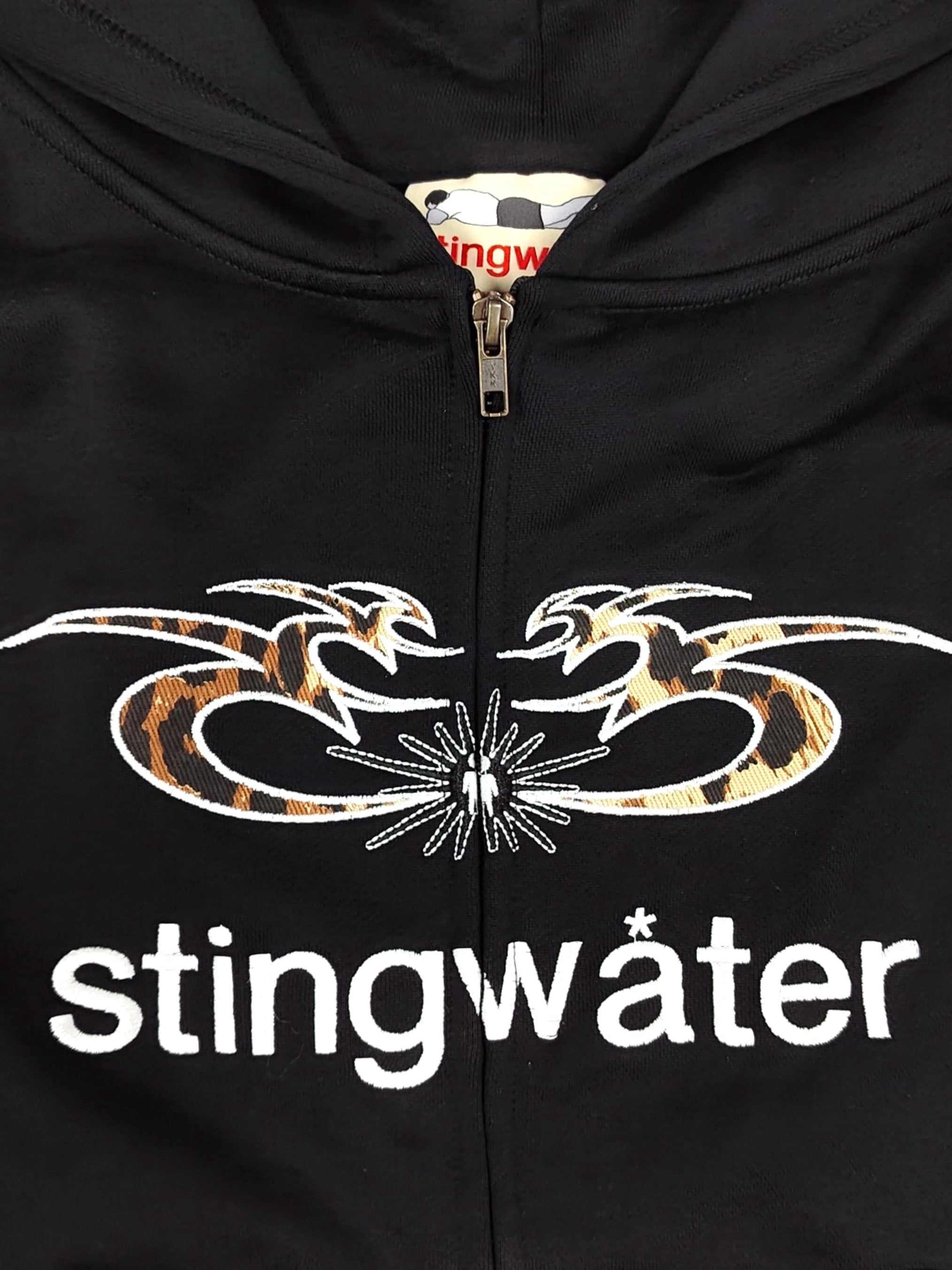 Moses Leopard Zip Up Hoodie Black