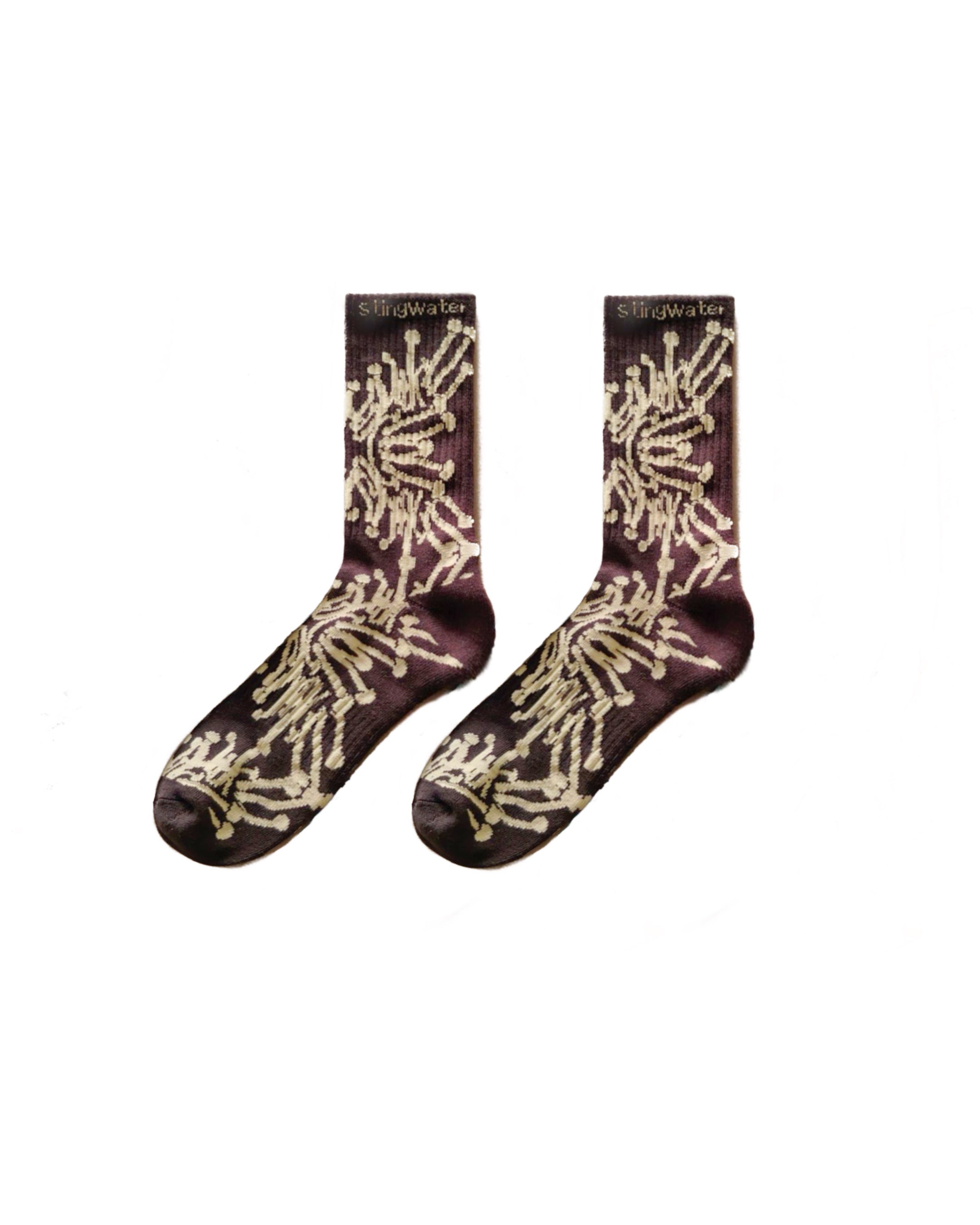 Mushroom Bones Sock Brown
