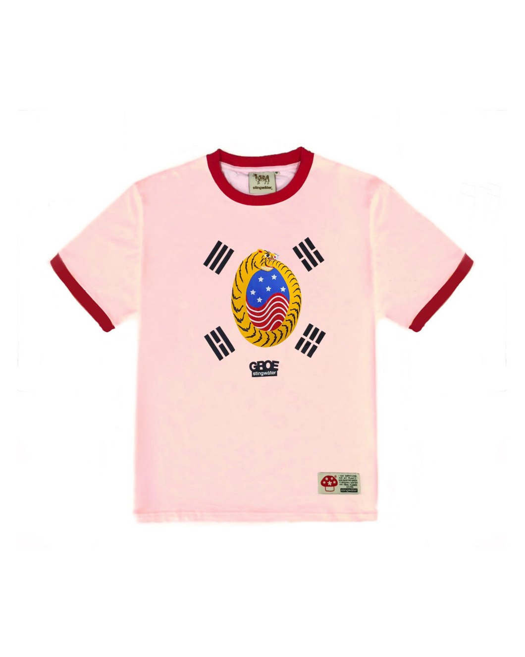 Infinity Tiger T-Shirt Pink Ringer