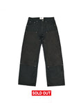 Vegan Suede Double Knee Twill Pants Black
