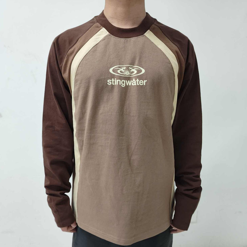 Moses Paneled Long Sleeve T-Shirt Brown