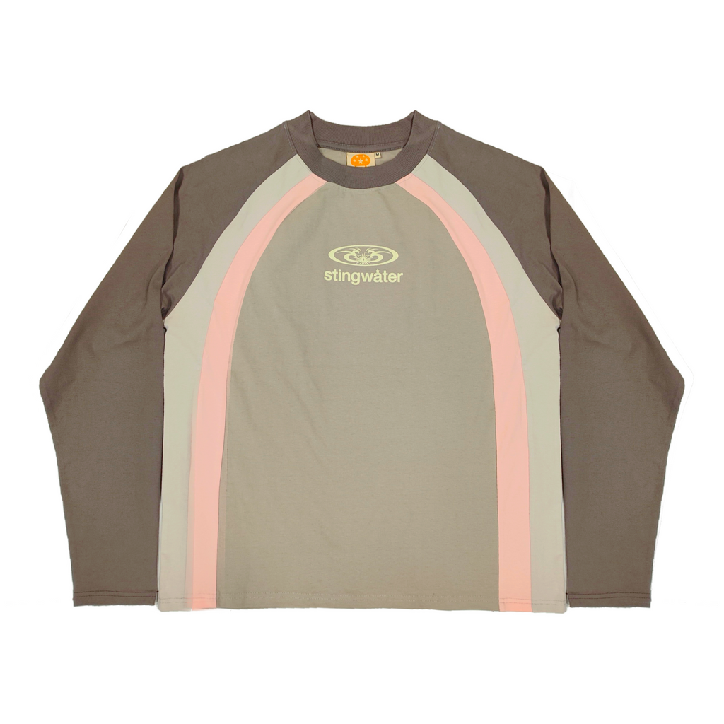 Moses Paneled Long Sleeve T-Shirt Gray/Pink