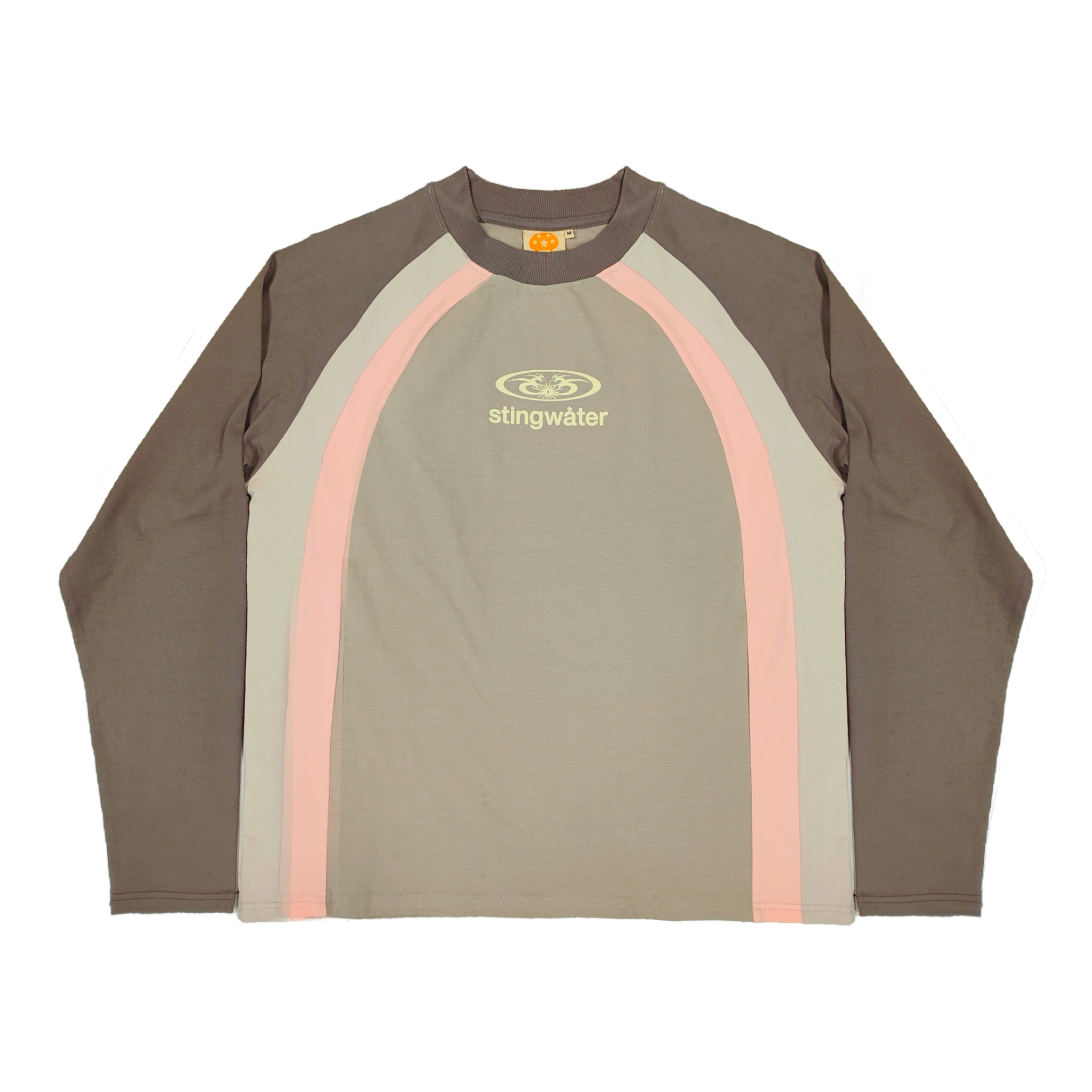 Moses Paneled Long Sleeve T-Shirt Gray/Pink