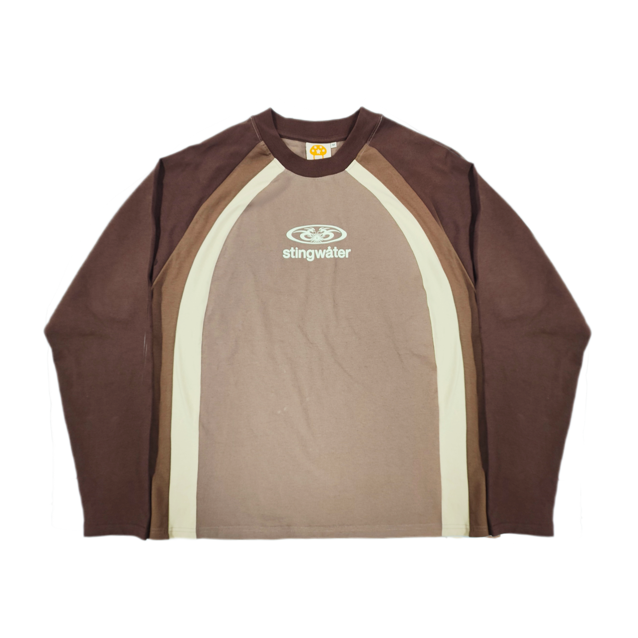 Moses Paneled Long Sleeve T-Shirt Brown
