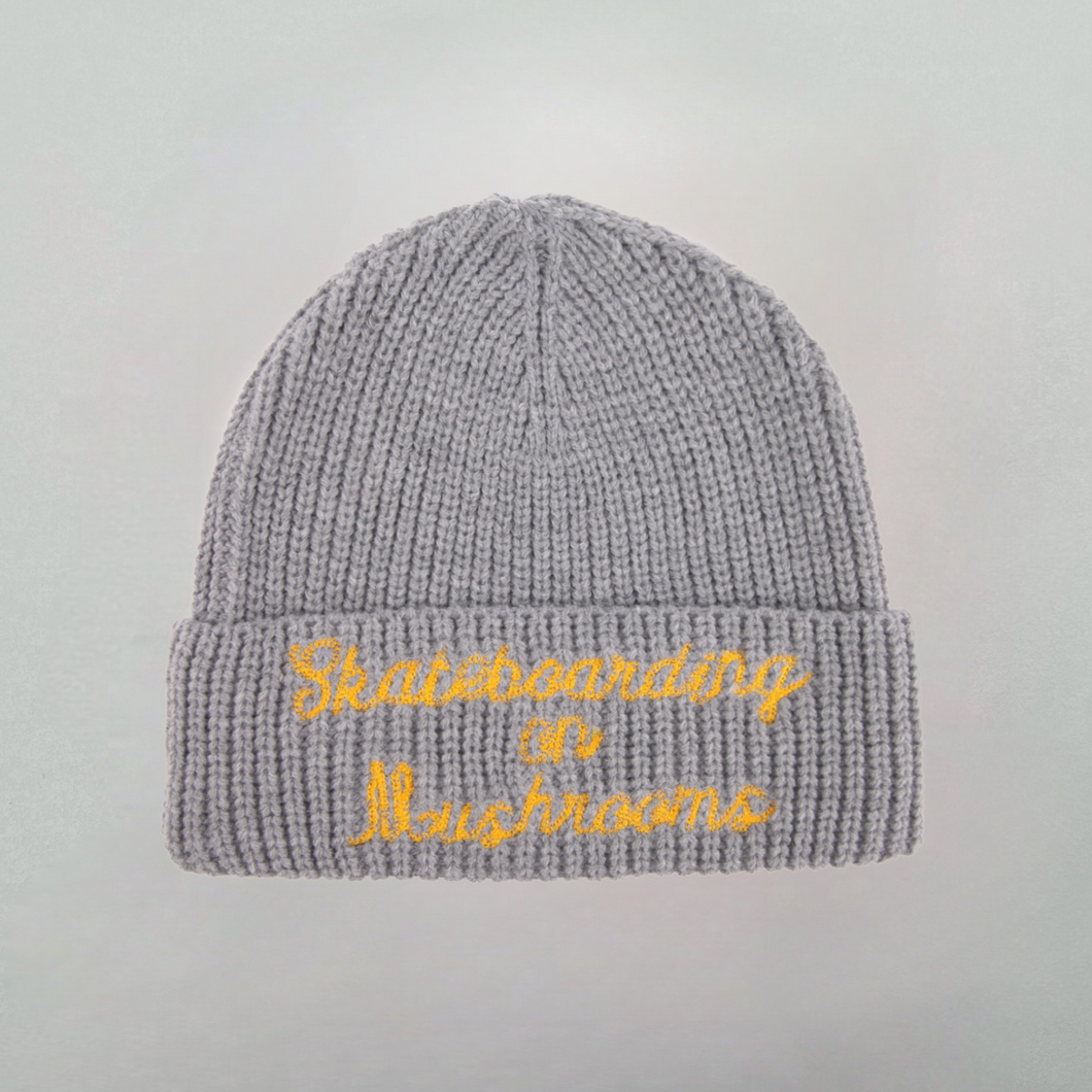 Skateboarding on Mushrooms Beanie Gray