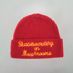 Skateboarding on Mushrooms Beanie Red