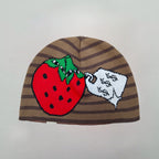 V Speshal Organic Strawberry Beanie Brown Stripes