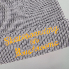 Load image into Gallery viewer, Skateboarding on Mushrooms Beanie Gray
