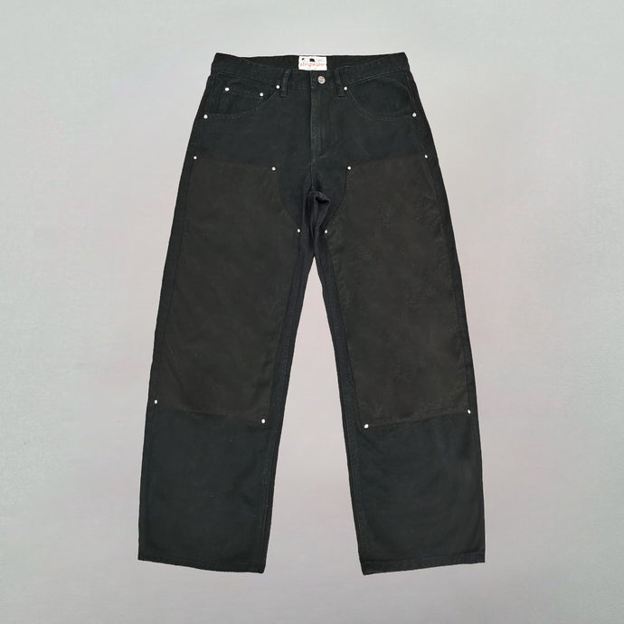 Suede Double Knee Jeans Black