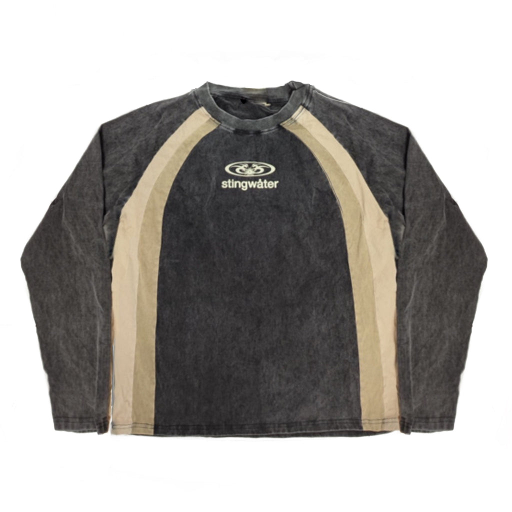 Moses Paneled Long Sleeve T-Shirt Acid Black