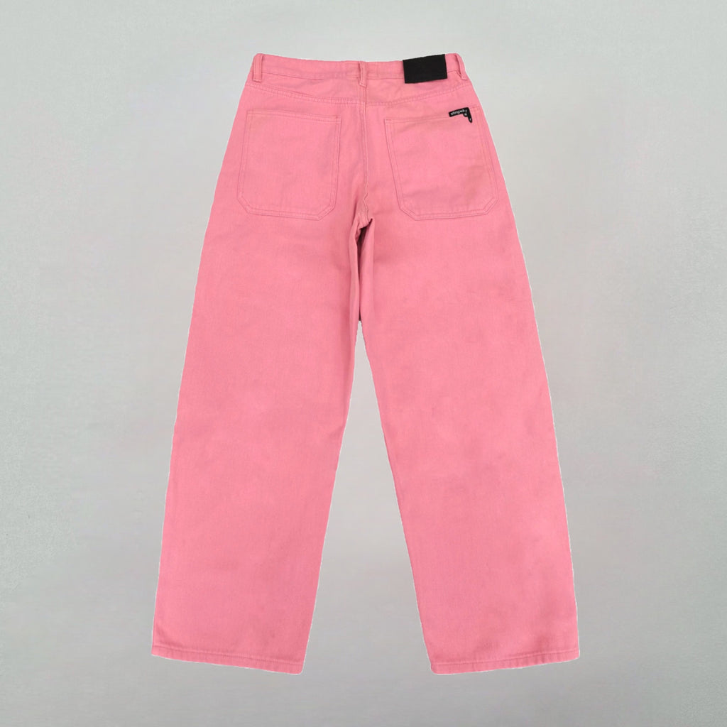 Vegan Suede Double Knee Twill Pants Pink