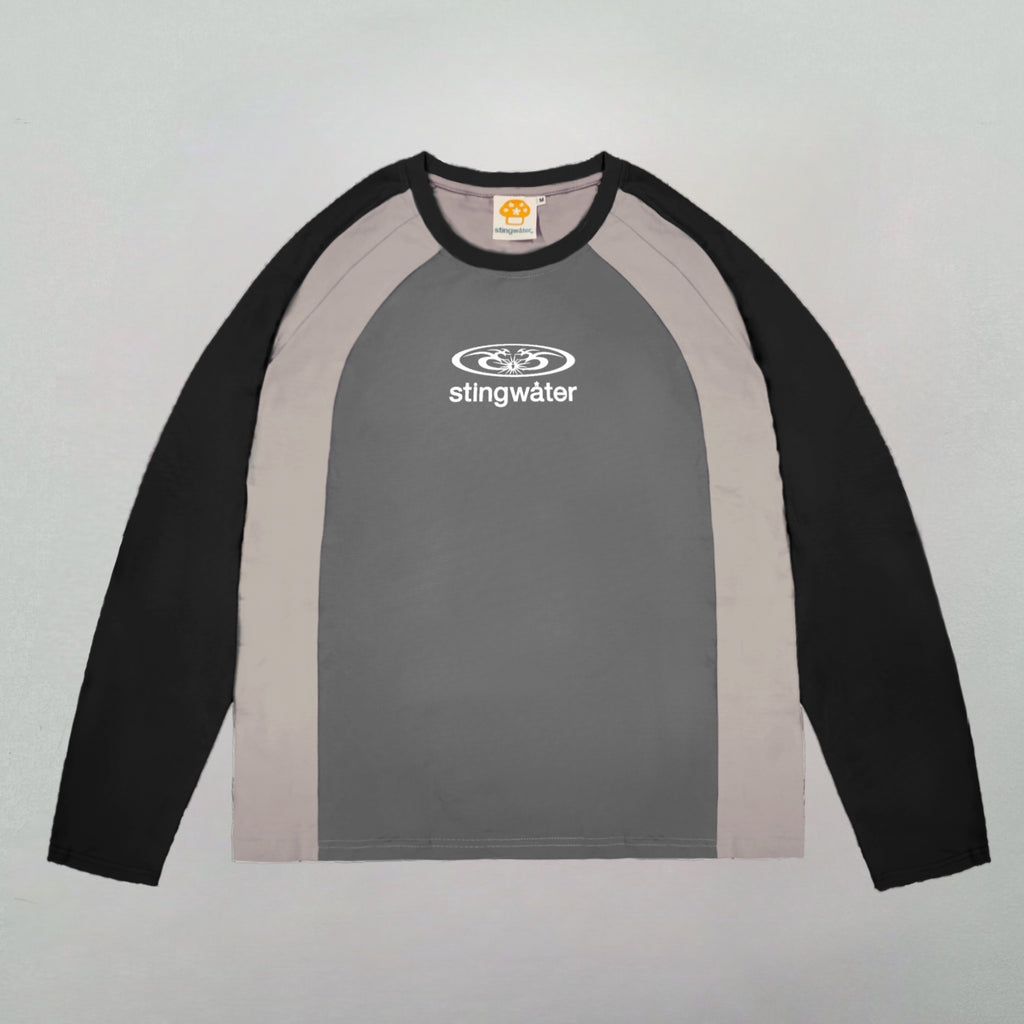 Moses Panelled Long Sleeve T-Shirt Black/Gray