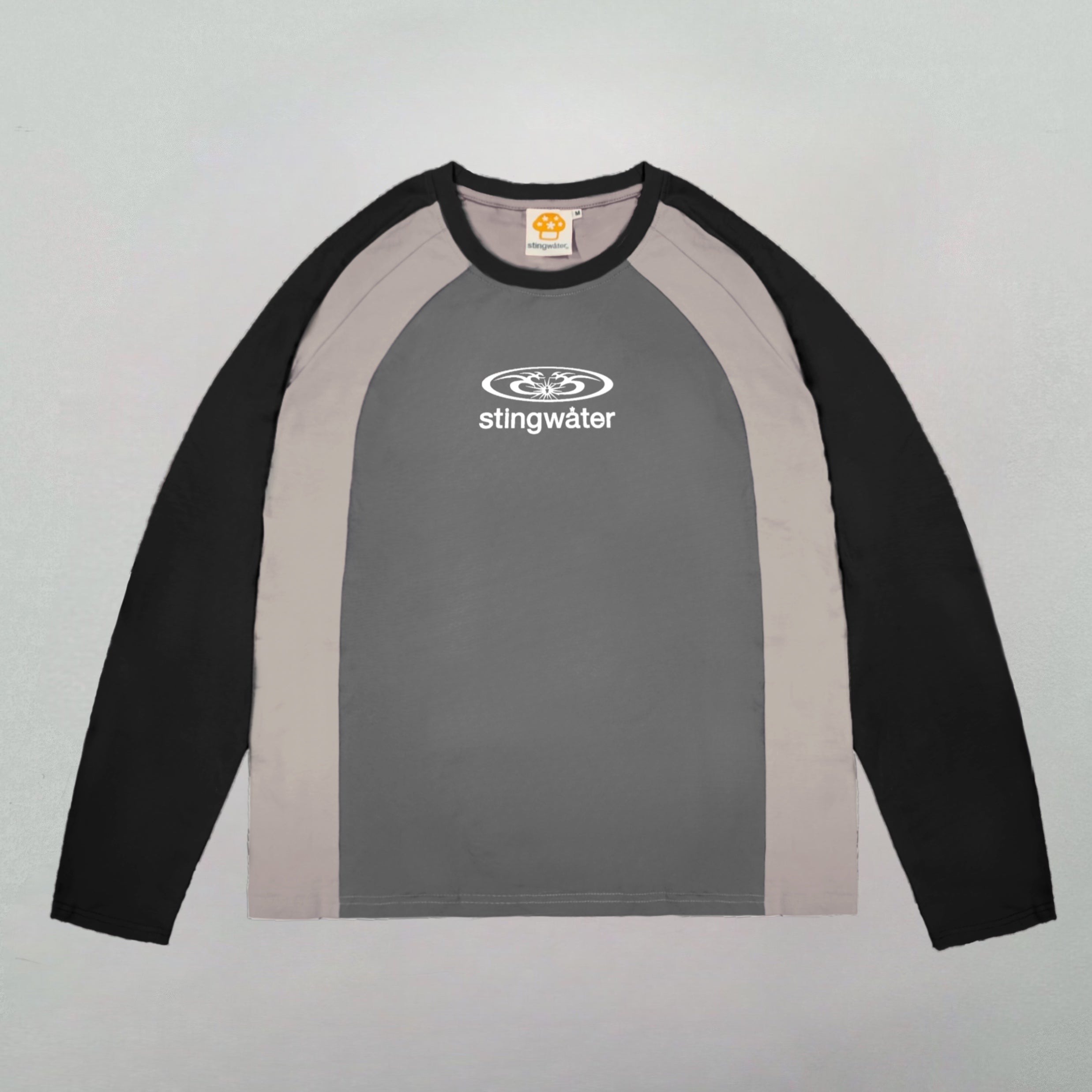 Moses Panelled Long Sleeve T-Shirt Black/Gray