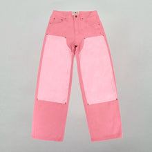Load image into Gallery viewer, Suede Double Knee Jeans Pink

