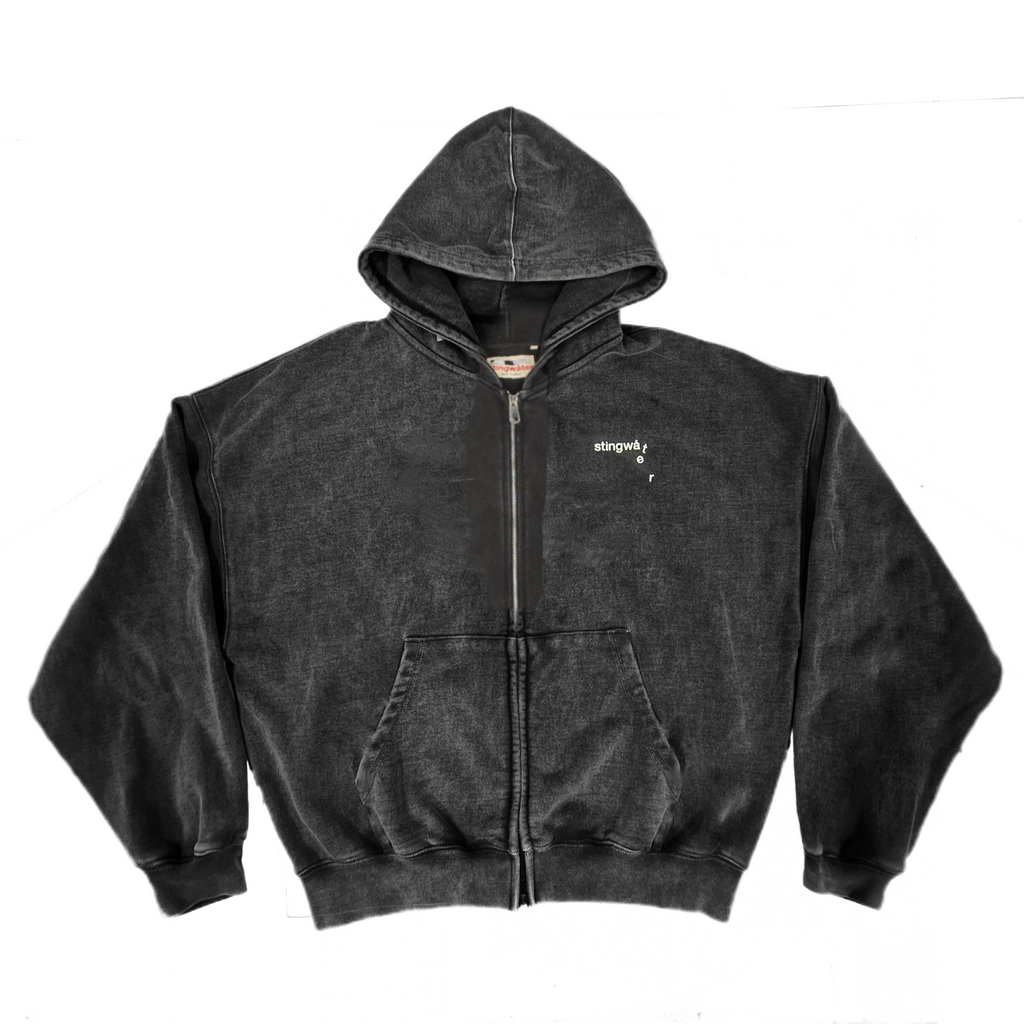 Western Crisis Zip Up Hoodie Black