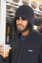 Crisis Knit Hoodie Sweater Black