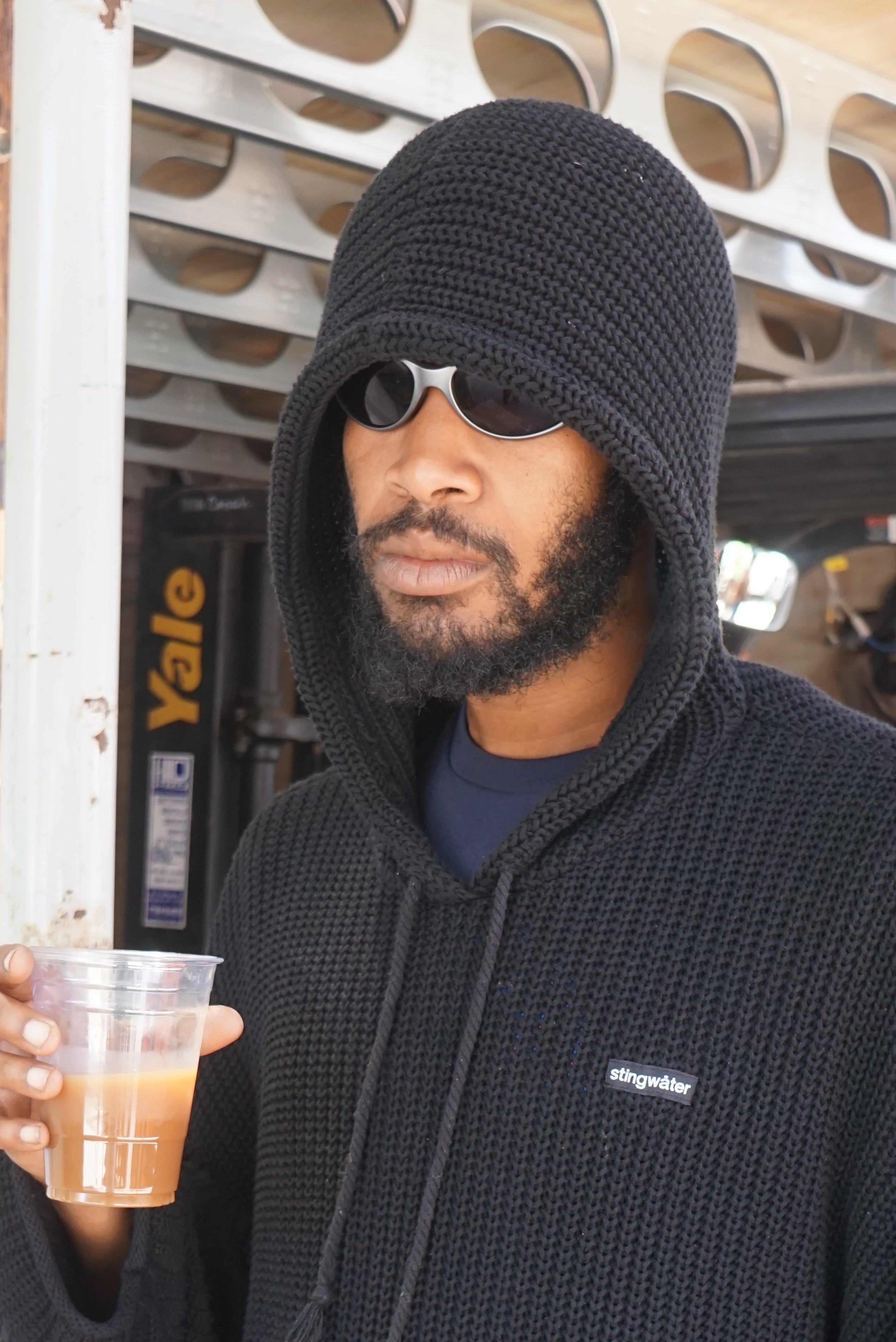 Crisis Knit Hoodie Sweater Black