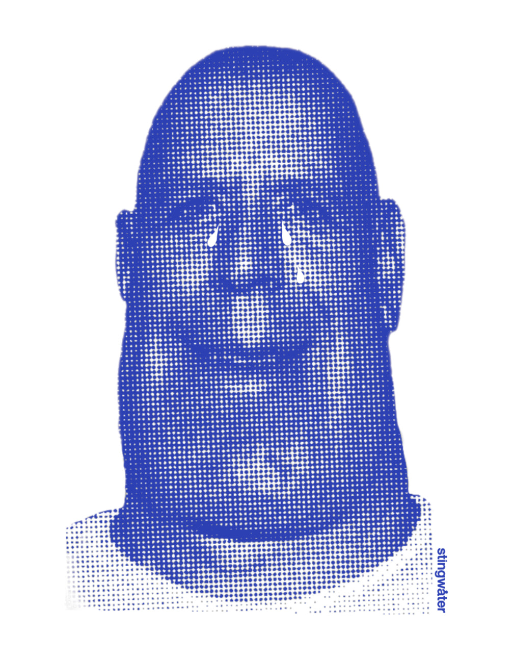 “James had tears in his eyes: Blue” T-Shirt White