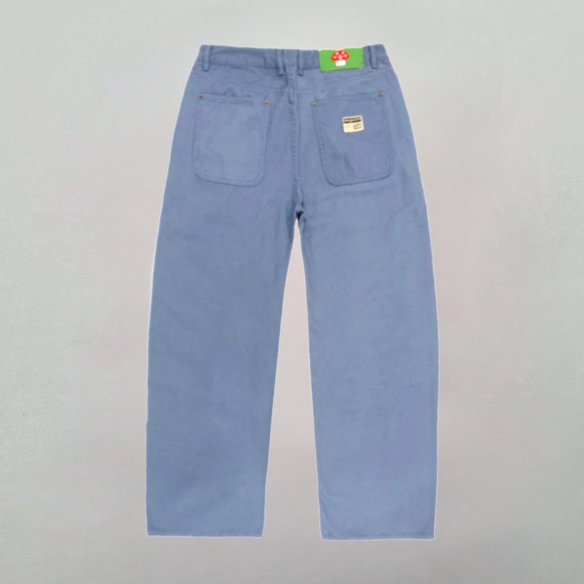 Vegan Suede Double Knee Canvas Pants Blue
