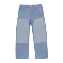 Load image into Gallery viewer, Vegan Suede Double Knee Canvas Pants Blue
