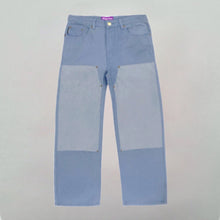 Load image into Gallery viewer, Vegan Suede Double Knee Canvas Pants Blue

