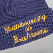 Load image into Gallery viewer, Skateboarding on Mushrooms Beanie Navy
