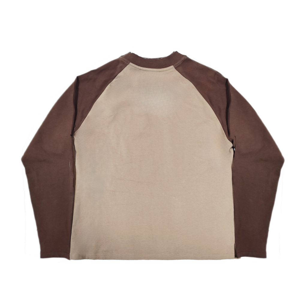 Moses Paneled Long Sleeve T-Shirt Brown