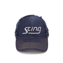Load image into Gallery viewer, Sting Distressed Denim Trucker Hat Blue

