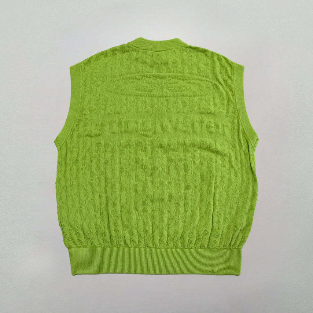 Moses Chain Knit Sweater Vest Lime Green