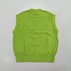 Moses Chain Knit Sweater Vest Lime Green