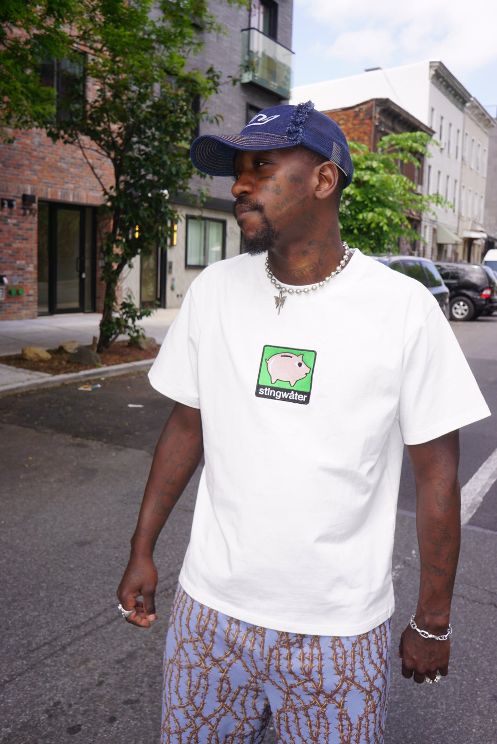 Sting Distressed Denim Trucker Hat Blue