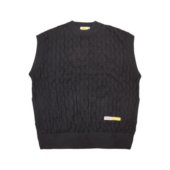 Moses Chain Knit Sweater Vest Black
