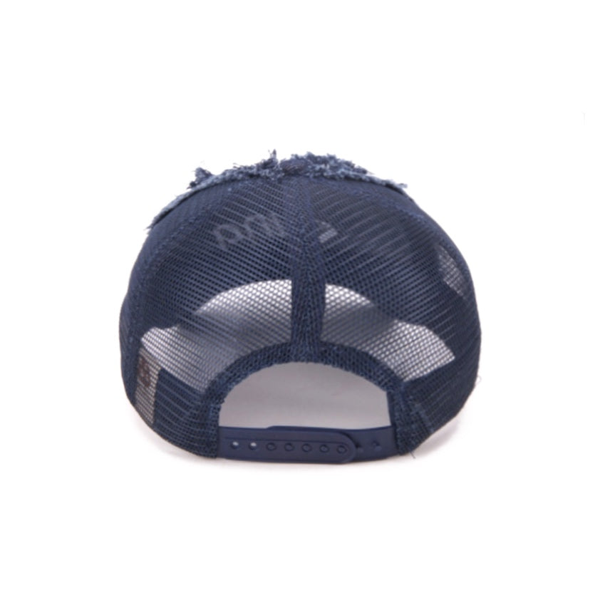 Sting Distressed Denim Trucker Hat Blue
