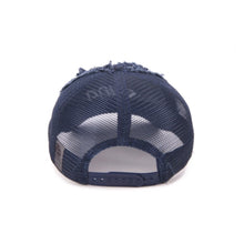 Load image into Gallery viewer, Sting Distressed Denim Trucker Hat Blue
