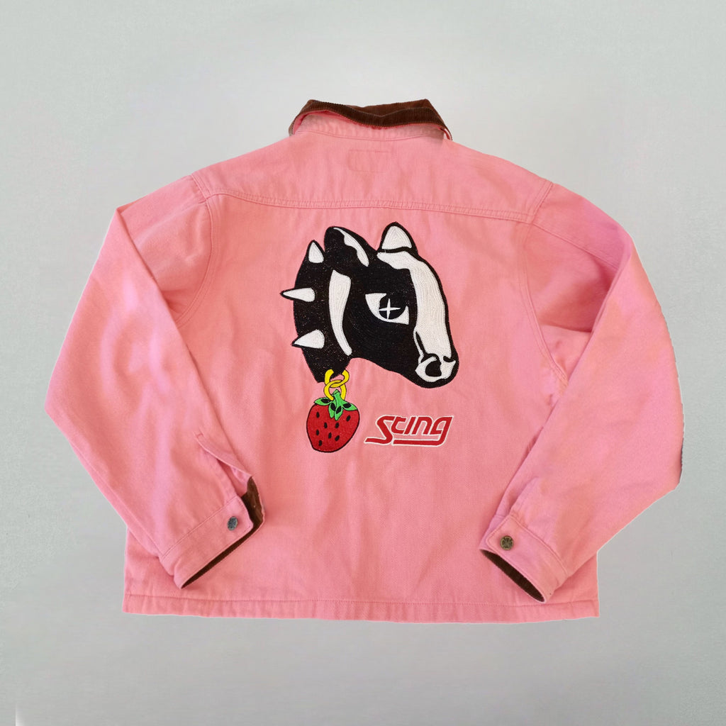 Cow Head Work Jacket Pink
