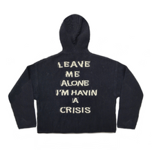 Load image into Gallery viewer, Crisis Knit Hoodie Sweater Black
