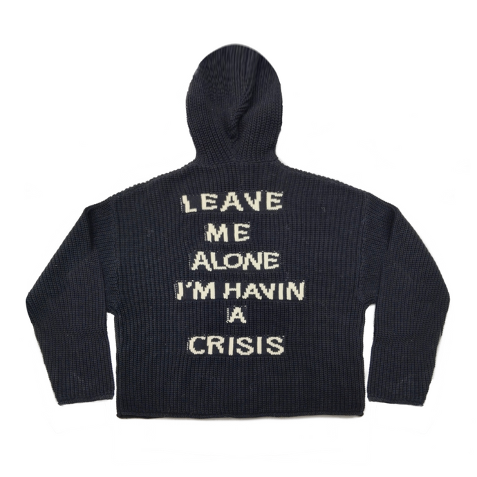 Crisis Knit Hoodie Sweater Black