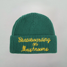 Load image into Gallery viewer, Skateboarding on Mushrooms Beanie Green
