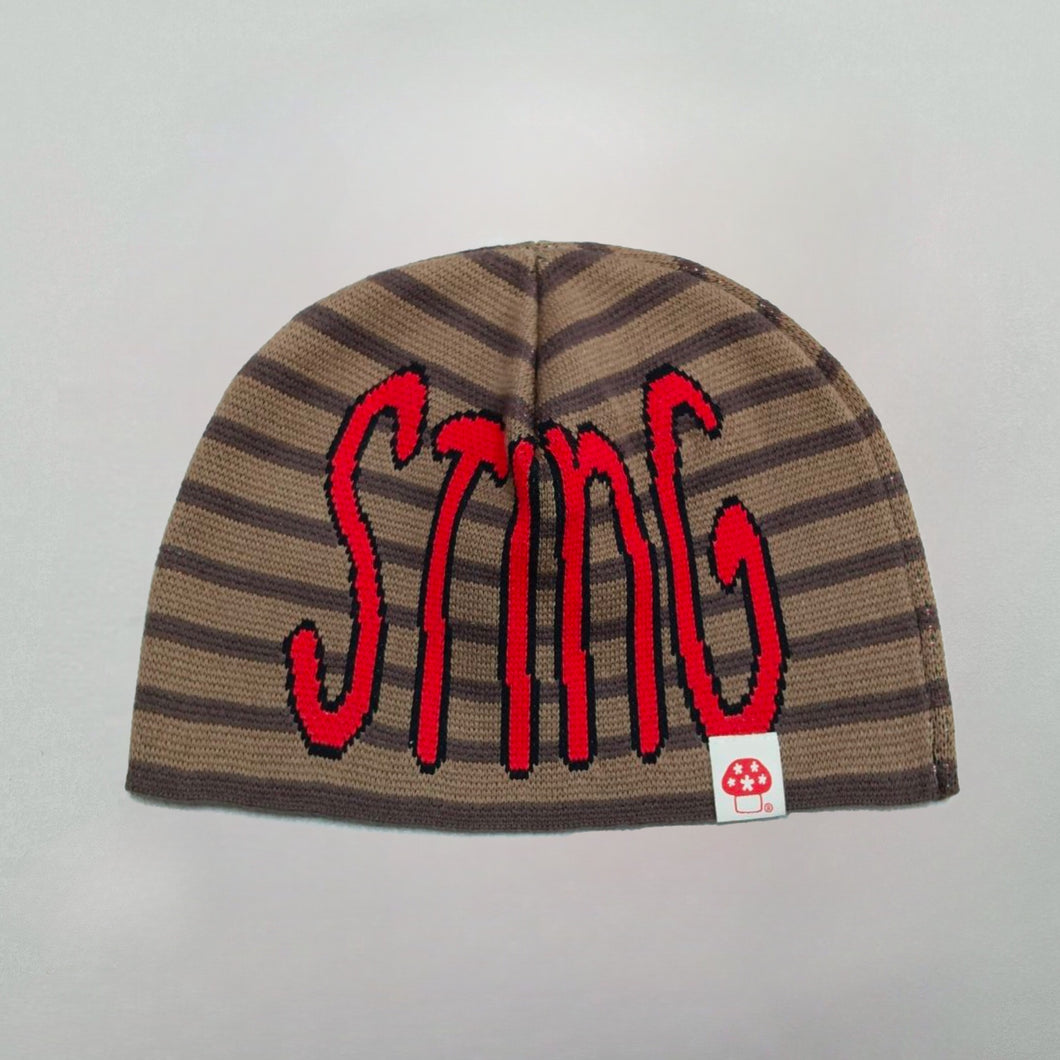 V Speshal Organic Strawberry Beanie Brown Stripes